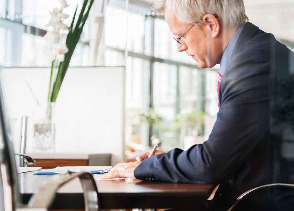 Business professional at desk working