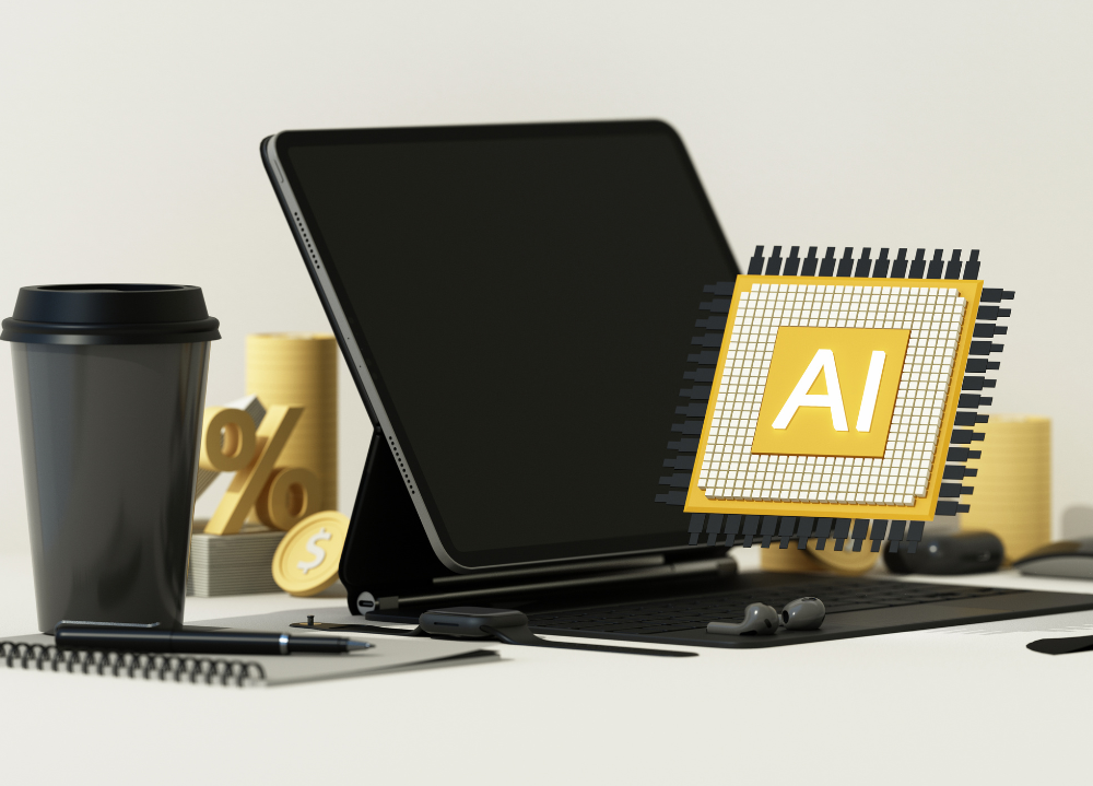www.titicus.comhubfsIPAD with coffee cup and AI symbol next to it